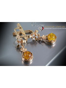 Boucles d’oreilles argentées soviétiques plaquées or rose 925 Amber veab008